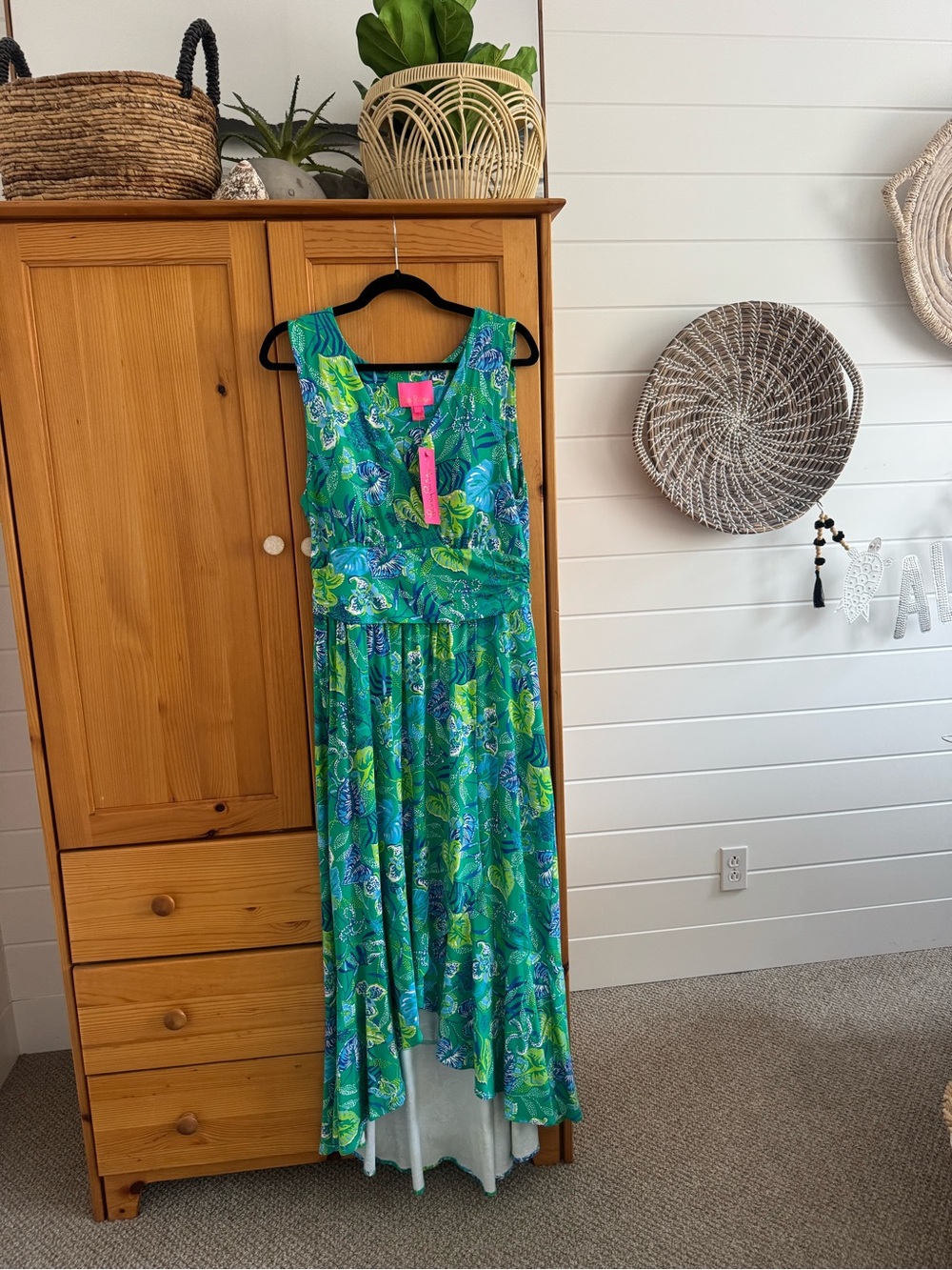 Lilly Pulitzer Green Blue Tropical Moana Maxi Dress